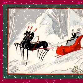 Art Deco Sleigh Postkarte