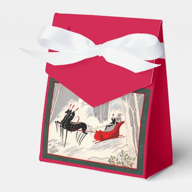 Art Deco Sleigh Ride Geschenkschachtel (Vorderseite)