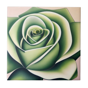 Art Deco Smaragd-Rosen-Fliese Fliese