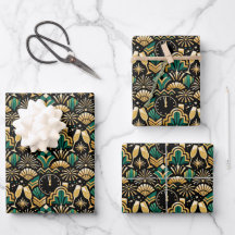Art Deco Smaragd Silvester Muster