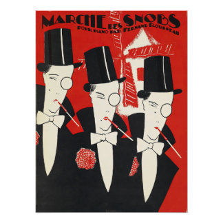 Art Deco Snobs Illustration Poster