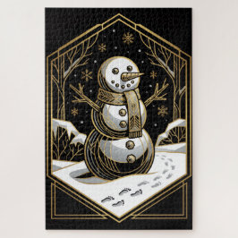 Art Deco Snowman Jigsaw Puzzle
