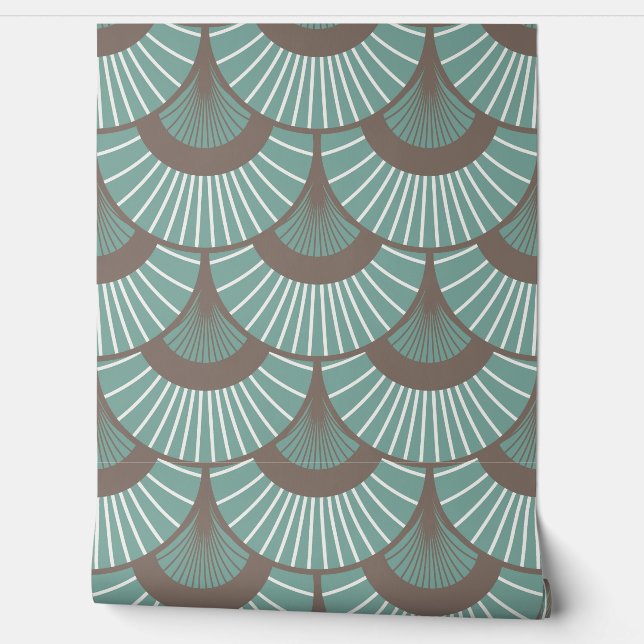 Art Deco Soft Aquamariner Lüfter Tapete (Abrollen)