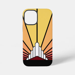 Art Deco Sonne bei Morgendämmerung iPhone 12 Mini Hülle