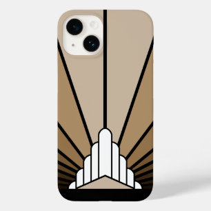 Art Deco Sonne in Beige Case-Mate iPhone 14 Hülle