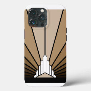 Art Deco Sonne in Beige Case-Mate iPhone Hülle