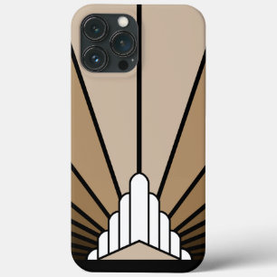 Art Deco Sonne in Beige Case-Mate iPhone Hülle