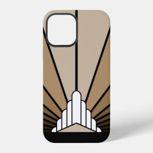 Art Deco Sonne in Beige iPhone 12 Hülle