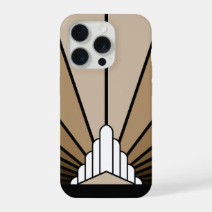 Art Deco Sonne in Beige iPhone 15 Pro Hülle
