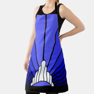 Art Deco Sonne in Blau All-Over Print Schürze