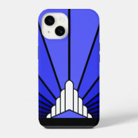 Art Deco Sonne in Blau