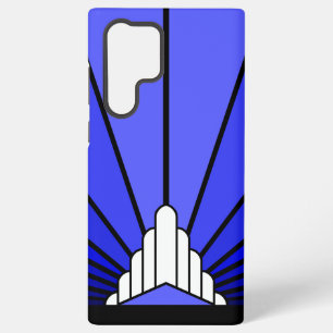 Art Deco Sonne in Blau Samsung Galaxy Hülle