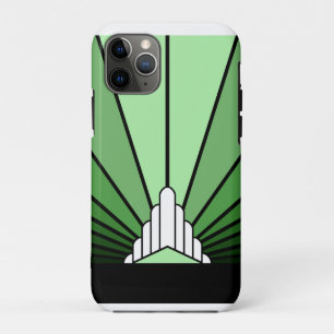Art Deco Sonne in Grün Case-Mate iPhone Hülle