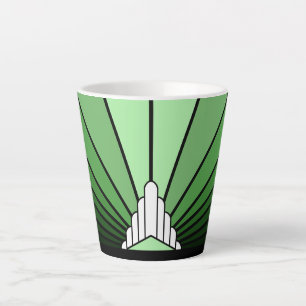 Art Deco Sonne in grüner Latte-Mug Milchtasse