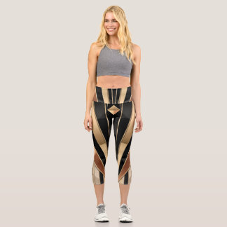 Art Deco Sonnenstrahl geometrisches Luxusdesign Capri Leggings