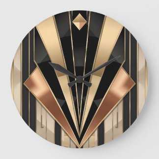 Art Deco Sonnenstrahl Geometrisches Luxusdesign Große Wanduhr