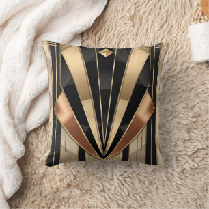 Art Deco Sonnenstrahl Geometrisches Luxusdesign Kissen