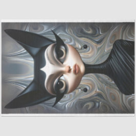 Art Deco Sphinx Ausgeklügeltes Cat Decoupage Seidenpapier