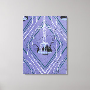 Art Deco Springbrunnen in Blau Leinwanddruck