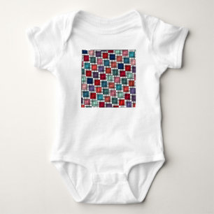 Art Deco Squares Baby Strampler