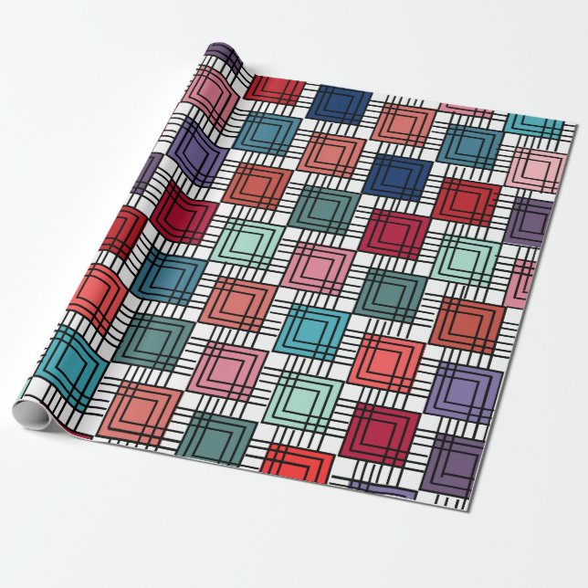 Art Deco Squares Geschenkpapier (Ungerollt)