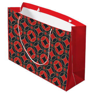 art deco stars in red and black große geschenktüte