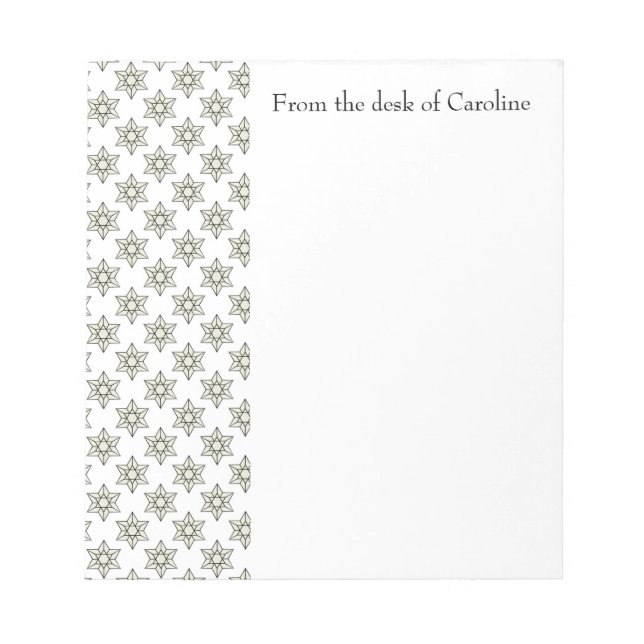 Art Deco Stars Personalisiert Notepad Notizblock (Vorderseite)
