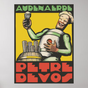 Art Deco Stil belgische Bierwerbung Poster