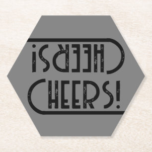 Art Deco Stil CHEERS Typ Papier Untersetzer