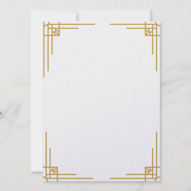 Art-Deco-Stil Hochzeit Einladung (Vorderseite)