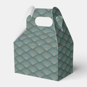 Art Deco-Stil-Muster in Türkisblau Geschenkschachtel