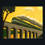 Art Deco Stilvoll Vintages inspiriertes Zugplakat Poster<br><div class="desc">Ein Deko aus den 1930er Jahren,  inspiriert Art Deko Krönung,  trainiert einen Teil der Art Deko Reiseplakate,  die zum Verkauf angeboten werden. Vintage Retro-inspirierte Wandkunst,  handgemalt in Acryl und von Emma-Kindern entworfen unter EJLoriginalart.co.uk</div>