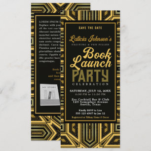 Art Deco Stilvolle Glam Book Launch Einladung