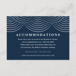 Art Deco String Lights Enclosure Cards Navy Blue Begleitkarte