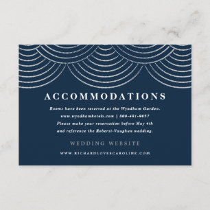 Art Deco String Lights Enclosure Cards Navy Blue Begleitkarte