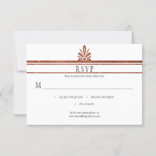 Art Deco Style Copper Glitzer UAWG   RSVP Karte