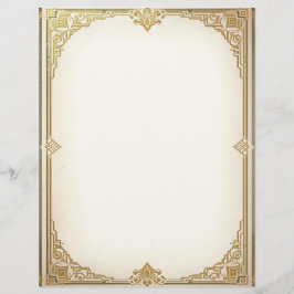 Art Deco Style Frame Stationery Paper Briefbogen