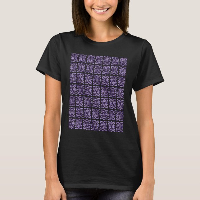 Art Deco Style Repeat Pattern Lilac Purple T-Shirt (Vorderseite)