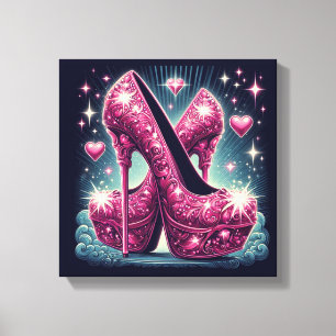 Art Deco Style Stiletto High Heels Leinwanddruck