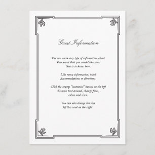 Art Deco Style Wedding Card Begleitkarte