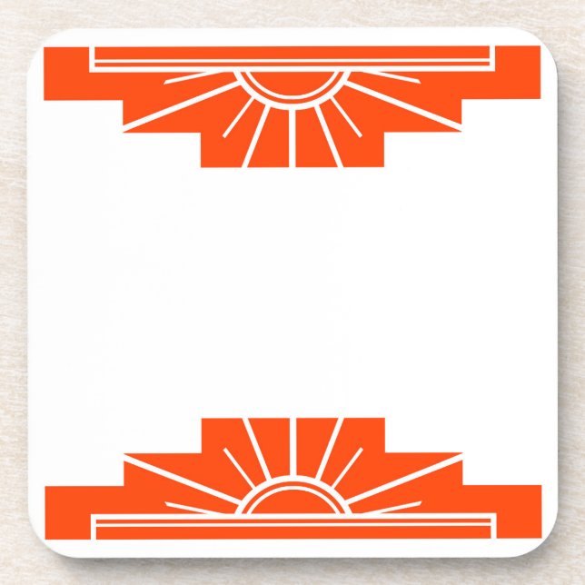 Art Deco Sunburge Getränkeuntersetzer (Vorderseite)