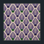 Art Deco Sunburst Fan im Coolen Sommer Lila Holzdruck<br><div class="desc">Art Deco emerged from the interwar period when rapid industrialisation was transforming culture. Der Stil uses rich colours,  bold geometric shapes and lavish ornamenting. This design is an elegant fan pattern in fresh summer colors.</div>