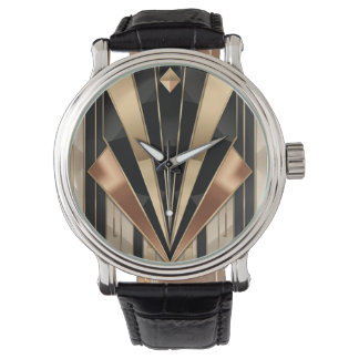 Art Deco Sunburst Geometric Luxury Design Armbanduhr