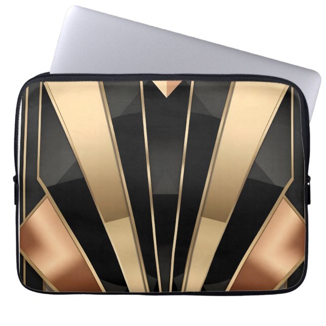 Art Deco Sunburst Geometric Luxury Design Laptopschutzhülle (Vorderseite)