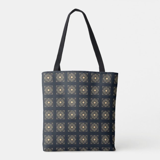 Art Deco Sunburst Minimalistisch Tasche (Rückseite)
