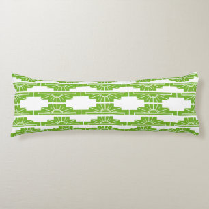 Art Deco Sunburst Muster in Weiß und Limon Seitenschläferkissen