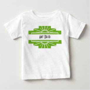 Art Deco Sunburst Muster in White and Limon Baby T T-shirt