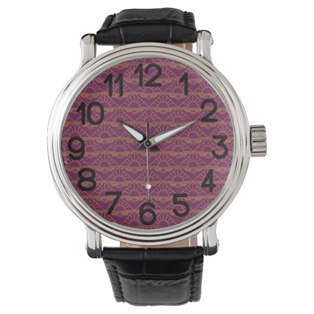Art Deco Sunrise Armbanduhr (Vorderseite)