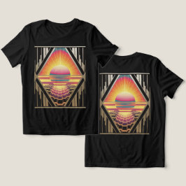 Art Deco Sunrise Black Tri-Blend Shirt