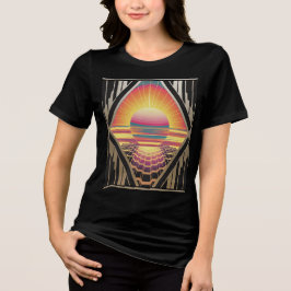 Art Deco Sunrise Black Tri-Blend Shirt